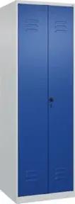 C+P Wäsche-Spind Classic PLUS, 2 Abteile, 1850x600x500mm, 7035/5010 Verschluss Sicherheits-Drehriegel Trennwand mittig