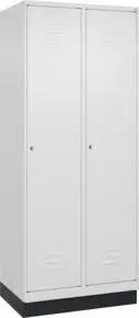 C+P Wäsche-Spind Classic PLUS, Sockel, 2 Abteile, 1950x800x500mm, 9016/9016 Verschluss Zylinderschloss