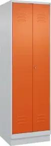C+P Wäsche-/Kombispind Classic PLUS, Sockel, 2 Abteile, 1950x600x500mm, 7035/200 Verschluss Zylinderschloss Front RAL 2004 Reinorange