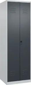 C+P Wäsche-Spind Classic PLUS, 2 Abteile, 1850x600x500mm, 7035/7016 Verschluss Sicherheits-Drehriegel Trennwand mittig