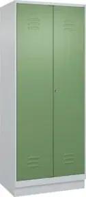 C+P Putzmittel-Spind Classic PLUS, Sockel, 2 Abteile, 1950x800x500mm, 7035/6011 Verschluss Zylinderschloss