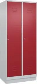 C+P Wäsche-Spind Classic PLUS, Sockel, 2 Abteile, 1950x800x500mm, 7035/3003 Verschluss Zylinderschloss