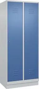 C+P Wäsche-Spind Classic PLUS, Sockel, 2 Abteile, 1950x800x500mm, 7035/5023 Verschluss Zylinderschloss