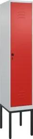 C+P Spind Classic PLUS, Gestell, 1 Abteil, 2120x400x500mm, 7035/3020 Verschluss Sicherheits-Drehriegel 4 Garderobenhaken Trennwand mittig