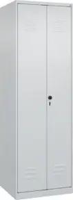 C+P Wäsche-Spind Classic PLUS, 2 Abteile, 1850x600x500mm, 7035/7035 Verschluss Sicherheits-Drehriegel Trennwand mittig