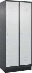 C+P Wäsche-Spind Classic PLUS, Sockel, 2 Abteile, 1950x800x500mm, 7016/7016 Verschluss Zylinderschloss