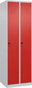 C+P Wäsche-Spind Classic PLUS, 2 Abteile, 1850x600x500mm, 7035/3020 Verschluss Sicherheits-Drehriegel