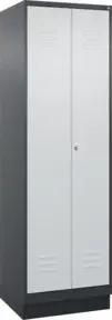 C+P Wäsche-/Kombispind Classic PLUS, Sockel, 2 Abteile, 1950x600x500mm, 7016/703 Verschluss Zylinderschloss Front RAL 7035 Lichtgrau