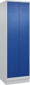C+P Putzmittel-Spind Classic PLUS, Sockel, 2 Abteile, 1950x600x500mm, 7035/5010 Verschluss Zylinderschloss