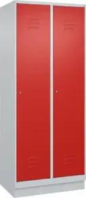 C+P Wäsche-Spind Classic PLUS, Sockel, 2 Abteile, 1950x800x500mm, 7035/3020 Verschluss Zylinderschloss