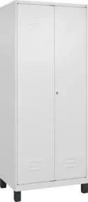 C+P Wäsche-/Kombispind Classic PLUS, Füße, 2 Abteile, 1950x800x500mm, 9016/9016 Verschluss Zylinderschloss Front RAL 9016 Verkehrsweiß