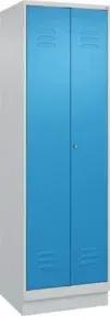 C+P Putzmittel-Spind Classic PLUS, Sockel, 2 Abteile, 1950x600x500mm, 7035/5012 Verschluss Zylinderschloss