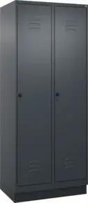 C+P Wäsche-Spind Classic PLUS, Sockel, 2 Abteile, 1950x800x500mm, 7016/7016 Verschluss Sicherheits-Drehriegel