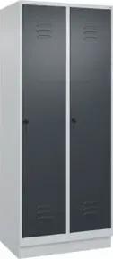 C+P Wäsche-Spind Classic PLUS, Sockel, 2 Abteile, 1950x800x500mm, 7035/7016 Verschluss Sicherheits-Drehriegel