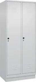 C+P Wäsche-Spind Classic PLUS, Sockel, 2 Abteile, 1950x800x500mm, 7035/7035 Verschluss Sicherheits-Drehriegel