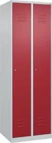 C+P Wäsche-Spind Classic PLUS, 2 Abteile, 1850x600x500mm, 7035/3003 Verschluss Zylinderschloss