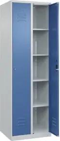 C+P Wäsche-Spind Classic PLUS, 2 Abteile, 1850x600x500mm, 7035/5023 Verschluss Zylinderschloss