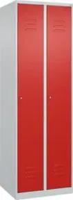 C+P Wäsche-Spind Classic PLUS, 2 Abteile, 1850x600x500mm, 7035/3020 Verschluss Zylinderschloss