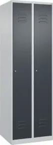 C+P Wäsche-Spind Classic PLUS, 2 Abteile, 1850x600x500mm, 7035/7016 Verschluss Zylinderschloss