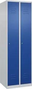 C+P Wäsche-Spind Classic PLUS, 2 Abteile, 1850x600x500mm, 7035/5010 Verschluss Zylinderschloss