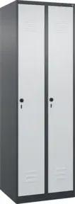 C+P Wäsche-Spind Classic PLUS, 2 Abteile, 1850x600x500mm, 7016/7035 Verschluss Sicherheits-Drehriegel