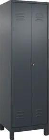 C+P PSA Doppel-Spind Classic PLUS, Füße, 2 Abteile, 1950x600x500mm, 7016/7016 Verschluss Zylinderschloss