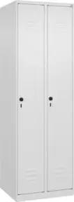 C+P Wäsche-Spind Classic PLUS, 2 Abteile, 1850x600x500mm, 9016/9016 Verschluss Sicherheits-Drehriegel