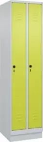 C+P Spind Classic PLUS, Sockel, 2 Abteile, 1950x500x500mm, 7035/0024 Verschluss Sicherheits-Drehriegel 3 Garderobenhaken