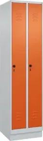 C+P Spind Classic PLUS, Sockel, 2 Abteile, 1950x500x500mm, 7035/2004 Verschluss Sicherheits-Drehriegel 3 Garderobenhaken