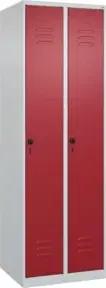 C+P Wäsche-Spind Classic PLUS, 2 Abteile, 1850x600x500mm, 7035/3003 Verschluss Sicherheits-Drehriegel