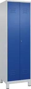 C+P PSA Doppel-Spind Classic PLUS, Füße, 2 Abteile, 1950x600x500mm, 7035/5010 Verschluss Zylinderschloss