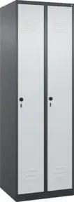 C+P Wäsche-Spind Classic PLUS, 2 Abteile, 1850x600x500mm, 7016/7016 Verschluss Sicherheits-Drehriegel
