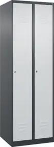 C+P Wäsche-Spind Classic PLUS, 2 Abteile, 1850x600x500mm, 7016/7035 Verschluss Zylinderschloss