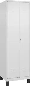 C+P PSA Doppel-Spind Classic PLUS, Füße, 2 Abteile, 1950x600x500mm, 9016/9016 Verschluss Zylinderschloss