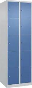 C+P Schließfachschrank Classic PLUS, 2 Abteile, 1850x600x500mm, 7035/5023 Innenhöhe Gefach oben (oberes 365 mm Front RAL 5023 Fernblau