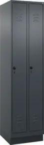 C+P Spind Classic PLUS, Sockel, 2 Abteile, 1950x500x500mm, 7016/7016 Verschluss Sicherheits-Drehriegel 3 Garderobenhaken