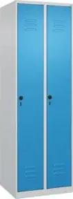 C+P Wäsche-Spind Classic PLUS, 2 Abteile, 1850x600x500mm, 7035/5012 Verschluss Sicherheits-Drehriegel