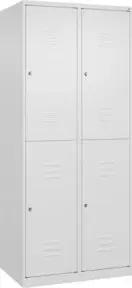 C+P Doppelstock-Spind Classic PLUS, 2 Abteile, 1850x800x500mm, 9016/9016 Verschluss Zylinderschloss