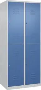 C+P Doppelstock-Spind Classic PLUS, 2 Abteile, 1850x800x500mm, 7035/5023 Verschluss Zylinderschloss