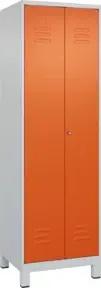 C+P PSA Doppel-Spind Classic PLUS, Füße, 2 Abteile, 1950x600x500mm, 7035/2004 Verschluss Zylinderschloss