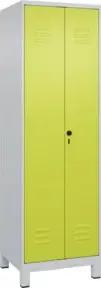 C+P PSA Doppel-Spind Classic PLUS, Füße, 2 Abteile, 1950x600x500mm, 7035/0024 Verschluss Sicherheits-Drehriegel