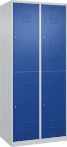 C+P Doppelstock-Spind Classic PLUS, 2 Abteile, 1850x800x500mm, 7035/5010 Verschluss Zylinderschloss