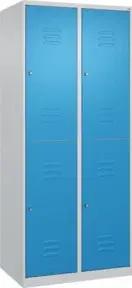 C+P Doppelstock-Spind Classic PLUS, 2 Abteile, 1850x800x500mm, 7035/5012 Verschluss Zylinderschloss