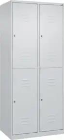 C+P Doppelstock-Spind Classic PLUS, 2 Abteile, 1850x800x500mm, 7035/7035 Verschluss Zylinderschloss