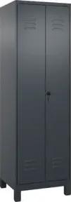 C+P PSA Doppel-Spind Classic PLUS, Füße, 2 Abteile, 1950x600x500mm, 7016/7016 Verschluss Sicherheits-Drehriegel