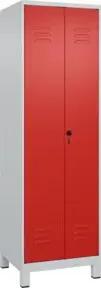C+P PSA Doppel-Spind Classic PLUS, Füße, 2 Abteile, 1950x600x500mm, 7035/3020 Verschluss Sicherheits-Drehriegel