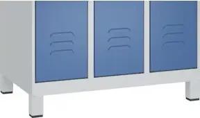C+P PSA Doppel-Spind Classic PLUS, Füße, 2 Abteile, 1950x600x500mm, 7016/7035 Verschluss Sicherheits-Drehriegel