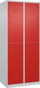 C+P Doppelstock-Spind Classic PLUS, 2 Abteile, 1850x800x500mm, 7035/3020 Verschluss Zylinderschloss