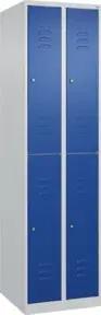 C+P Doppelstock-Spind Classic PLUS, 2 Abteile, 1850x500x500mm, 7035/5010 Verschluss Zylinderschloss