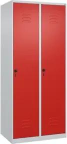 C+P Wäsche-Spind Classic PLUS, 2 Abteile, 1850x800x500mm, 7035/3020 Verschluss Sicherheits-Drehriegel